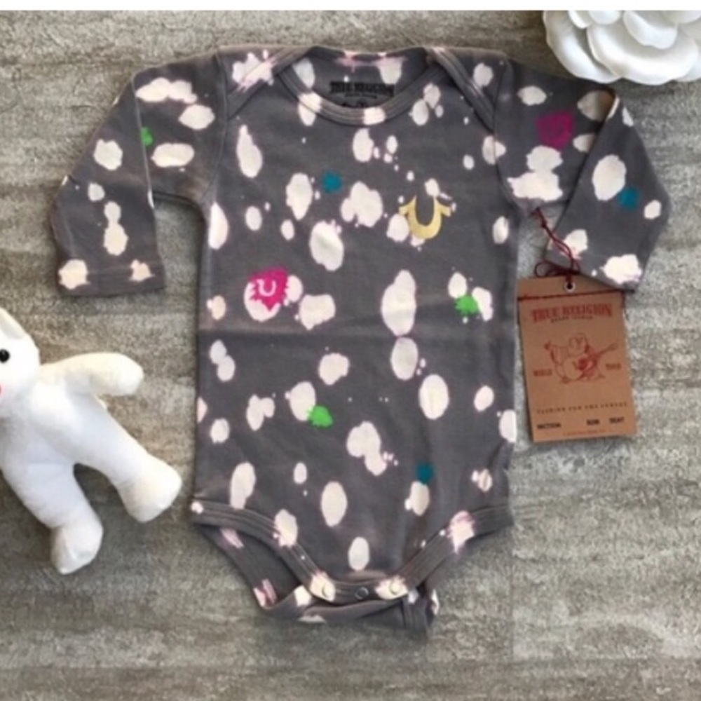 True Religion Baby Splatter Paint Onesie - Picture 1 of 2